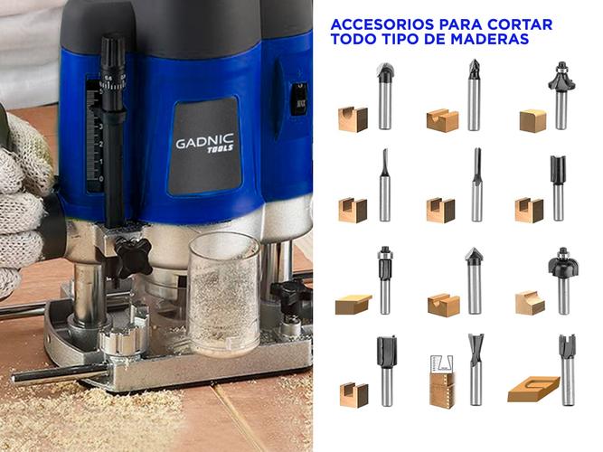 Cortadora de Enrutador Eléctrico Gadnic ROUT1200 Carpintería Madera - 4