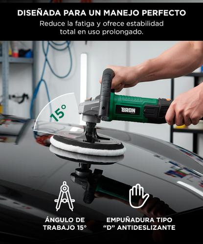 Pulidora Electrica Bron By Gadnic 1200W Velocidad Variable 180 mm Empuñadura Lateral - 2
