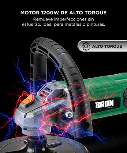 Pulidora Electrica Bron By Gadnic 1200W Velocidad Variable 180 mm Empuñadura Lateral - 3