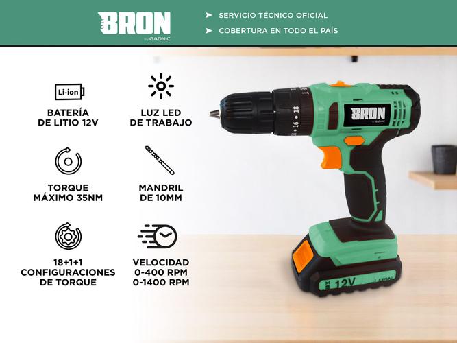 Taladro Percutor Atornillador 12v Gadnic Potencia y Precisión - 1