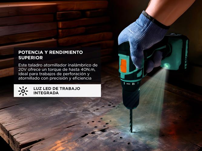 Taladro 20V Gadnic Atornillador Potencia y Precisión - 2