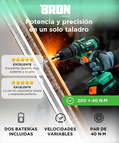 Taladro Gadnic 20 V Inalámbrico Profesional Luz LED - 1