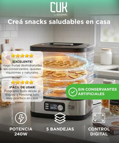 Deshidratador De Alimentos CUK By Gadnic 5 Bandejas Display Digital 240W - 1