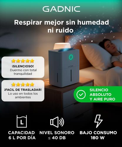 Deshumidificador Portatil Gadnic 6L 180W Tanque 1.7L Bajo Ruido 40dB Control Electronico - 1