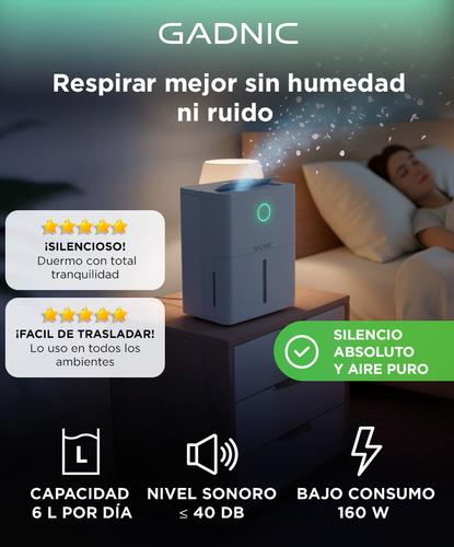 Deshumidificador Portatil Gadnic 6L 160W Tanque 1,7L Bajo Ruido 40dB Control Electronico - 1