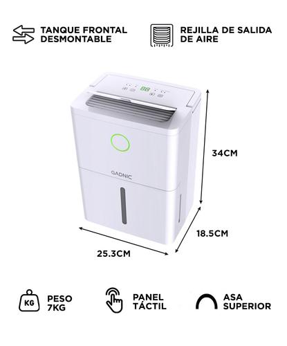 Deshumidificador Portatil Gadnic 6L 160W Tanque 1,7L Bajo Ruido 40dB Control Electronico - 5
