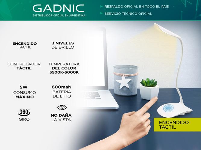 Kit X2 Lamparas De Escritorio Led Gadnic Regulable Flexible Control Tactil  - 1