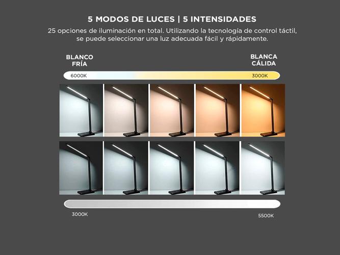 Lampara De Escritorio Led Gadnic Cargador Inalámbrico 5 Colores  Usado - 3