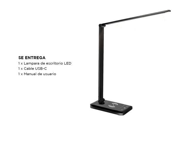Lampara De Escritorio Led Gadnic Cargador Inalámbrico 5 Colores  - 6