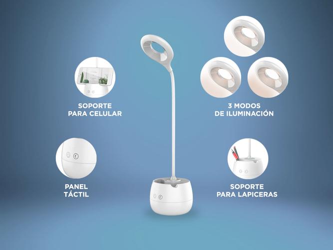 Lámpara Velador de Escritorio Gadnic Lyt2 con Soporte para Celular y Lapicera - 3
