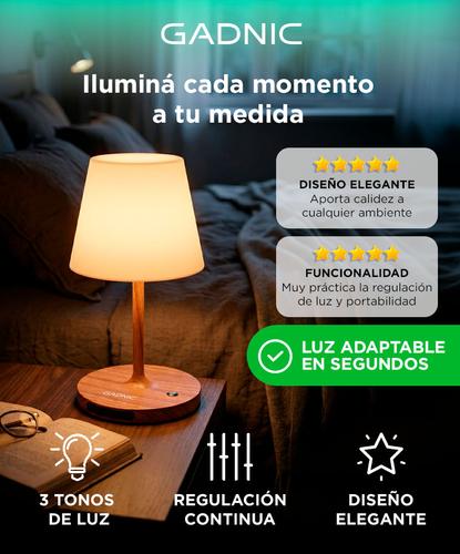 Lámpara De Mesa Gadnic Velador LED Regulable USB - 1