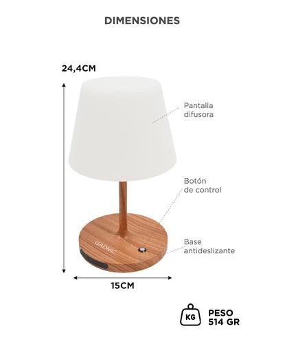 Lámpara De Mesa Gadnic Velador LED Regulable USB - 5