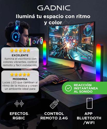 Barra Iluminacion LED Sincronizado Gadnic 6W RGB IC Control App Inalambrico - 1