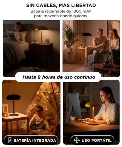 Lampara de Mesa LED Gadnic Inalambrica MAH 3 Tonos de Luz Touch USB C - 3