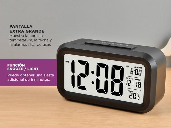Reloj Despertador Digital Gadnic Alarma Snooze Fecha Hora Temp - 2