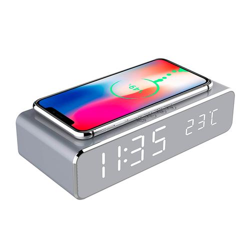 Reloj despertador con Cargador Wireless Gadnic Reloj Despertador iPhone Android - 0