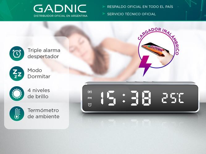 Reloj despertador con Cargador Wireless Gadnic Reloj Despertador iPhone Android - 1
