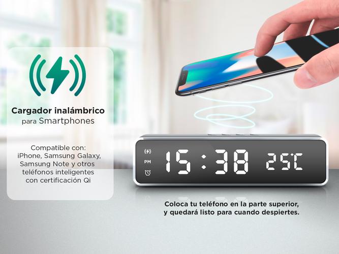 Reloj despertador con Cargador Wireless Gadnic Reloj Despertador iPhone Android - 3
