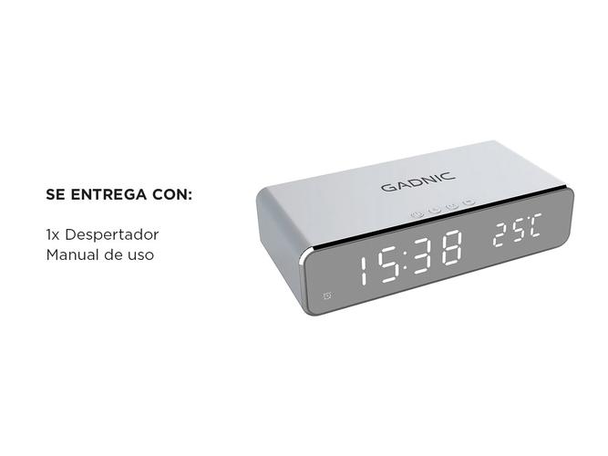Reloj despertador con Cargador Wireless Gadnic Reloj Despertador iPhone Android - 6