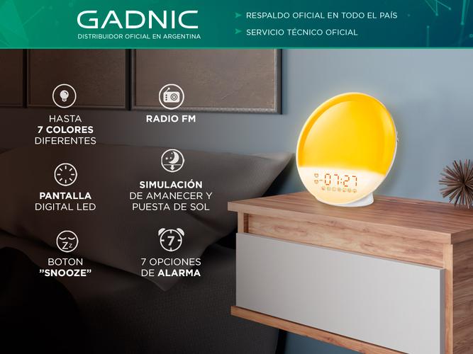 Reloj Despertador Gadnic 7 Colores Luz de Amanecer con Radio FM - 1