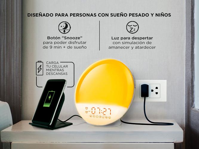 Reloj Despertador Gadnic 7 Colores Luz de Amanecer con Radio FM - 3