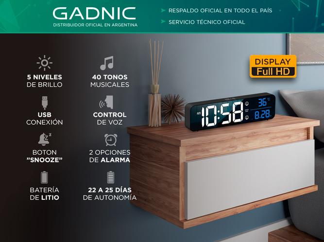 Despertador LED Inteligente Gadnic DP5PRO 40 Tonos Musicales  - 1