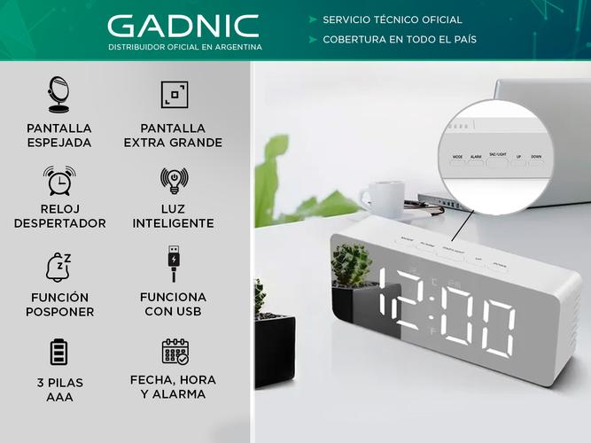 Reloj Despertador Gadnic USB Digital - 1