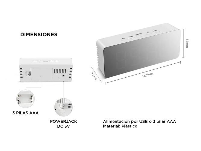 Reloj Despertador Gadnic USB Digital - 3