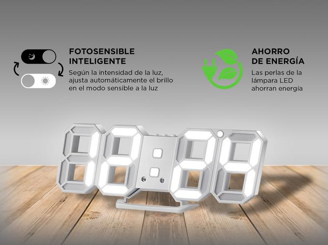 Reloj Despertador Digital Gadnic ALARM-10 Números 3D Luz Led  - 2