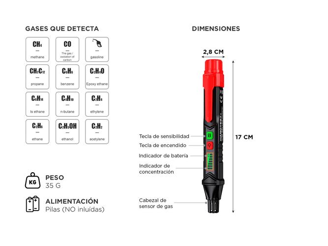 Detector de Fuga de Gas Natural Gadnic Con Alarma Audible y Visual - 5