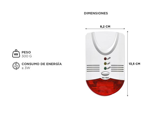 Detector de Gas Envasado Gadnic Con Sonora  - 4