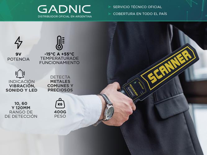 Detector de metales Gadnic De Mano Seguridad Portátil  - 1