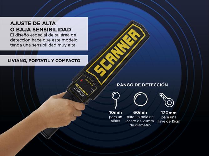 Detector de metales Gadnic De Mano Seguridad Portátil  - 2