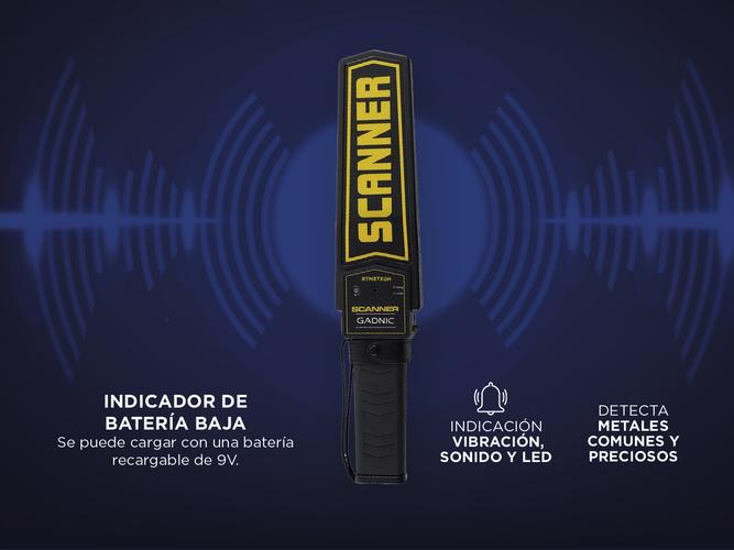 Detector de metales Gadnic De Mano Seguridad Portátil  - 4