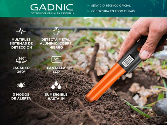 Detector De Metales Gadnic Portátil Con Display Led 1 Mts - 1