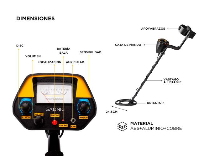 Detector de Metales Gadnic Profesional Alta Sensibilidad  Usado - 5