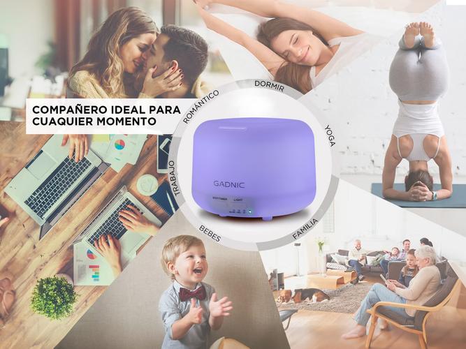 Difusor Gadnic Humidificador Ultrasónico 300ml 20hs 7 Colores - 4