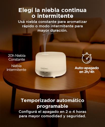 Difusor Gadnic Humidificador Ultrasónico 300ml 20hs 7 Colores - 4
