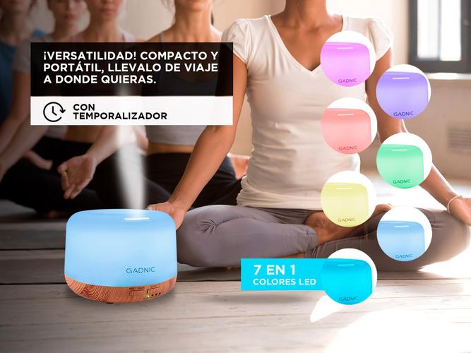  Difusor Aromaterapia Ultrasónico Gadnic Bamboo – 300ml, 7 Luces LED, Temporizador, Apagado Automático - 2