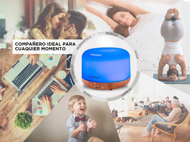  Difusor Aromaterapia Ultrasónico Gadnic Bamboo – 300ml, 7 Luces LED, Temporizador, Apagado Automático - 4