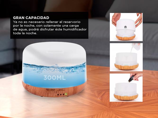 Difusor Gadnic Bamboo Humidificador Ultrasónico 300ml 20hs 7 Colores Usado - 4
