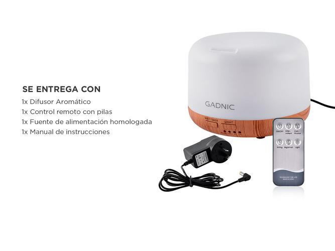  Difusor Aromaterapia Ultrasónico Gadnic Bamboo – 300ml, 7 Luces LED, Temporizador, Apagado Automático - 6