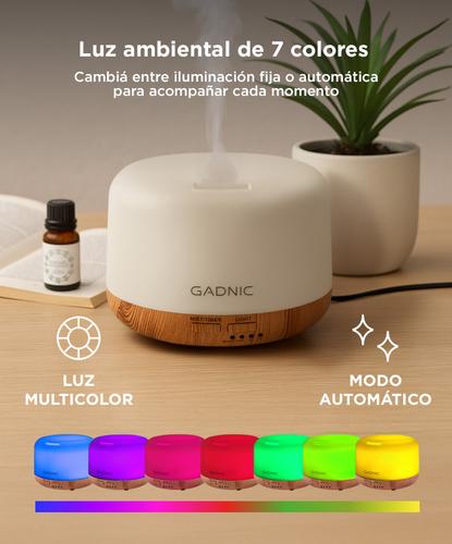  Difusor Aromaterapia Ultrasónico Gadnic Bamboo – 300ml 7 Luces LED Temporizador Apagado Automático - 4
