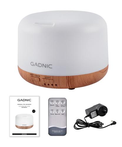 Difusor Aromaterapia Ultrasónico Gadnic Bamboo – 300ml 7 Luces LED Temporizador Apagado Automático - 6
