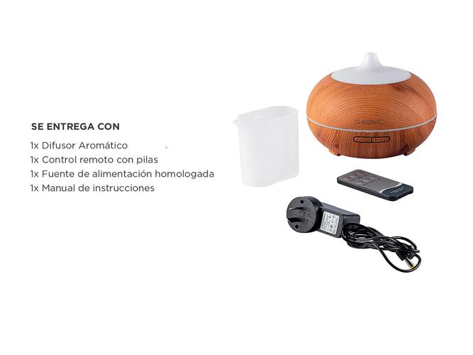 Difusor Gadnic Plus Humidificador Ultrasónico 300ml 20hs 7 Colores - 5