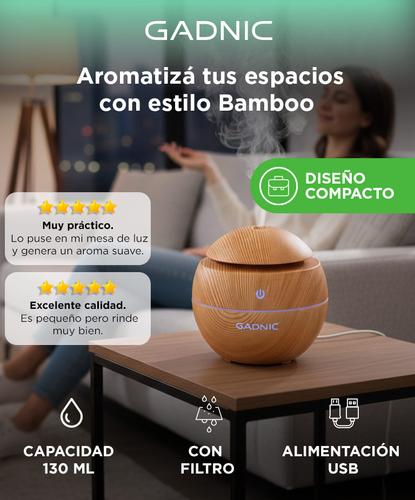 Difusor Gadnic Humidificador Aromatizante para Aceites 130mL Bamboo - 1