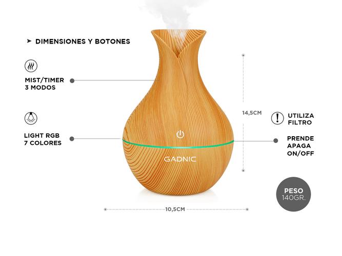 Humificador Ultra Silencioso Gadnic Aromaterapia - 4