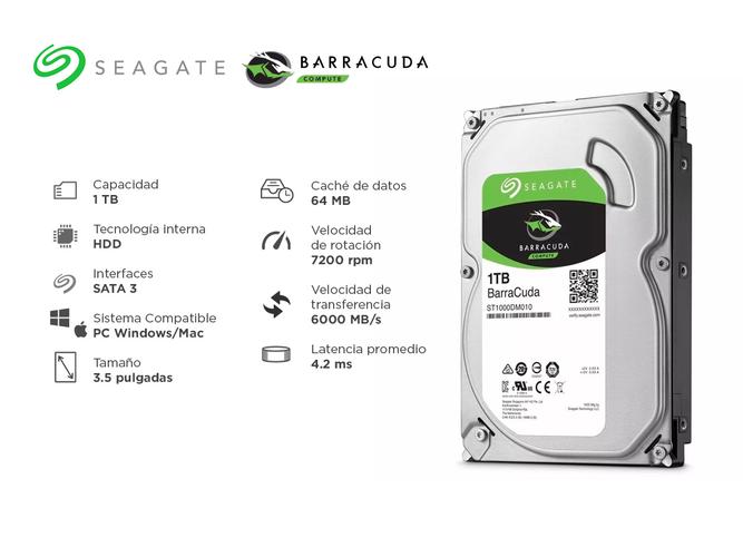 Disco Rígido Seagate 1TB Barracuda - 1