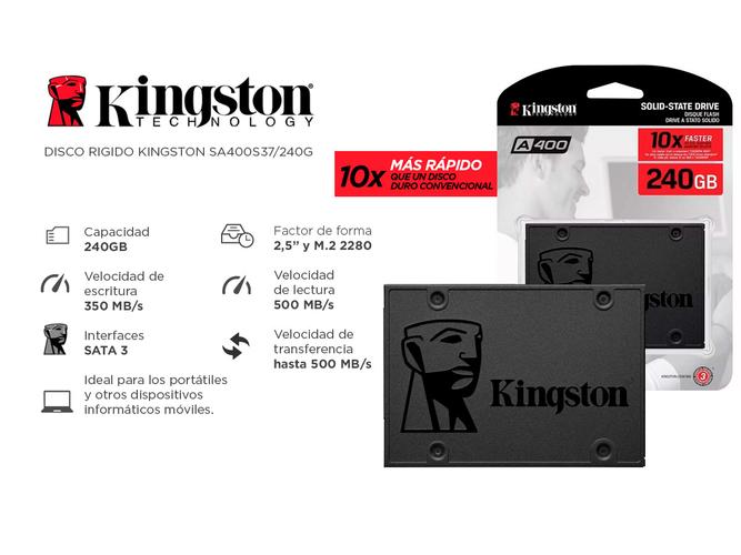 SSD Kingston A400 Disco Duro Sólido 240gb SATA 3 - 1