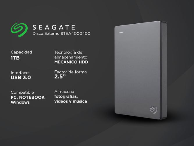 Disco Externo Seagate 1Tb Basic Usb 3.0 Portatil Backup   - 1